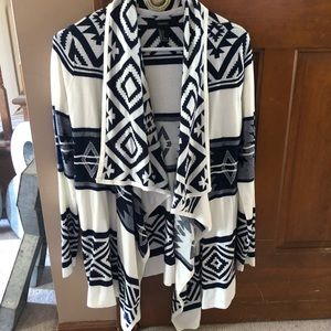 Aztec print waterfall cardigan
